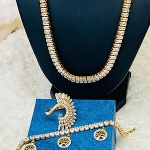 Elegant Gold and Silver Jewelry Set